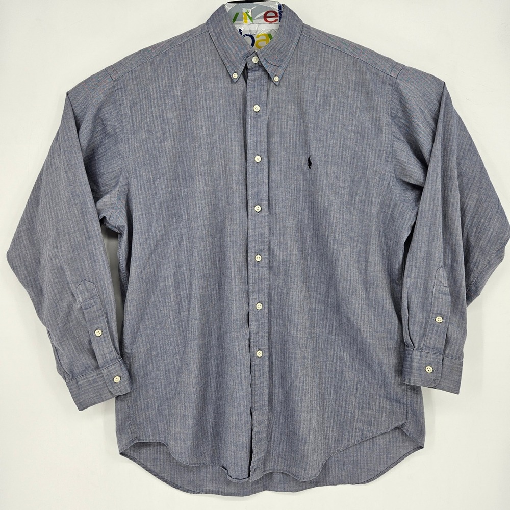 Ralph Lauren Shirt Mens Large Blake Button Down Blue Long Sleeve Casual